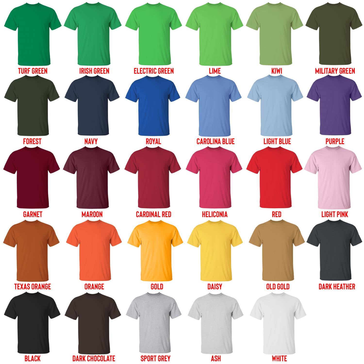 t shirt color chart - The Cat Returns Store